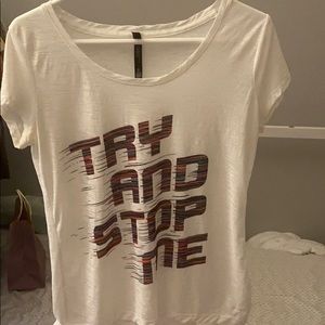 white see through try and stop me athletic shirt